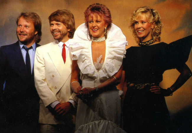 ABBA as they appeared in  one of their promotional pictures for their best of release ABBA The Singles (image via outinperth.com)