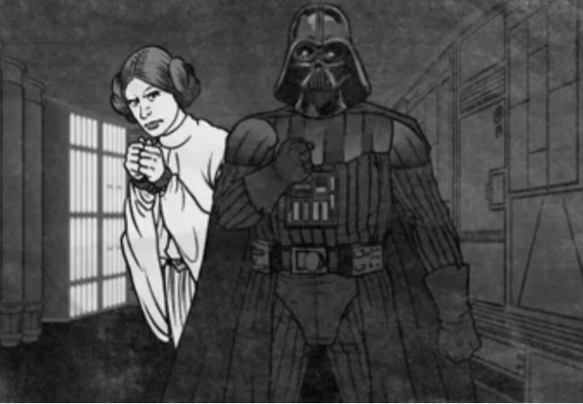 Princess Leia and Darth Vader just hangin' on the Death Star ... you know, as you do (image via and (c) Mashable)