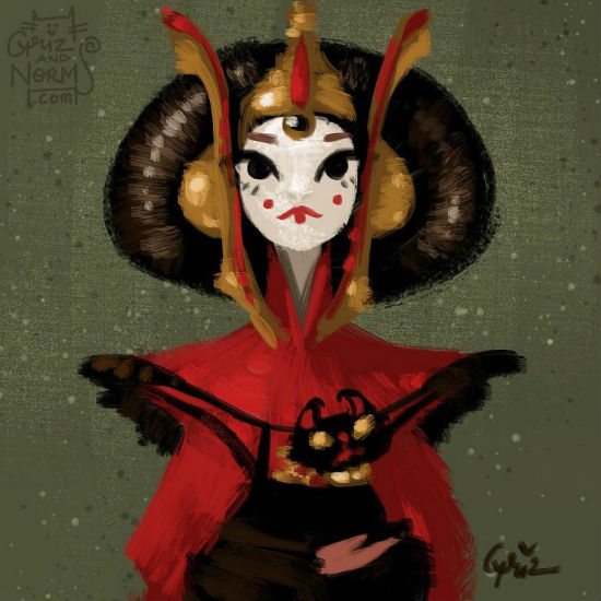 Queen Amidala and her kitteh (c) Griz and Norm Lemay via Laughing Squid)