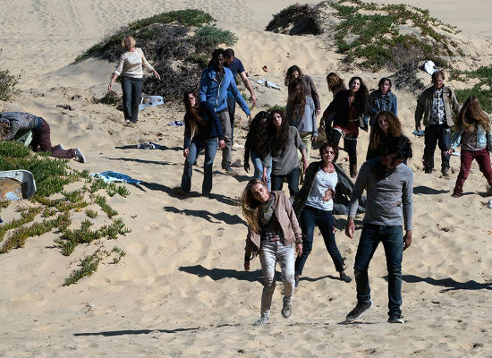 Here come the well-travelled zombies en masse ... (photo by Richard Foreman/courtesy AMC)