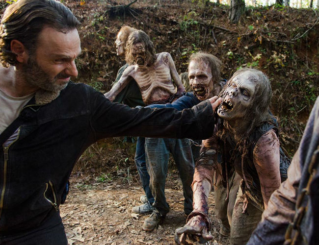 It was possible that Rick, having not been out in the midst of the brutality of the apocalypse as much as he once was, might have forgotten that you should never pet the walkers (image courtesy AMC)