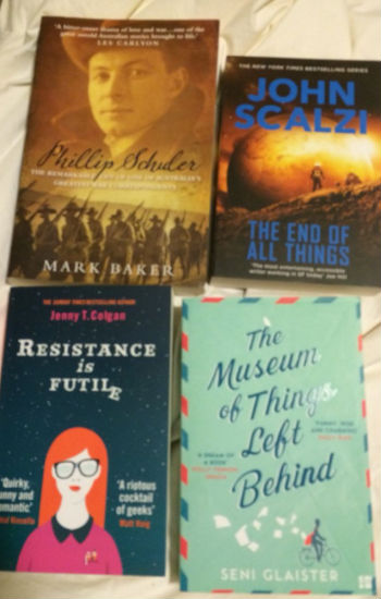 My haul from National Bookshop Day; while I am no Luddite - this blog should be proof enough of that - I most definitely favour print over ebook and bookshop over online
