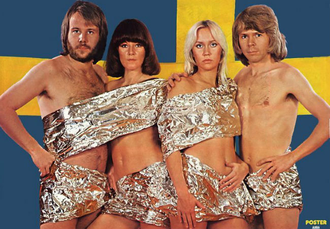 This is one of my favourite photos of ABBA ever, largely because it's so gloriously out there, and mildly scandalised me when I was good Bible-believing teenager, something I look back on fond wry amusement 