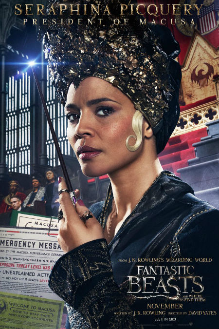 Carmen Ejogo as President Seraphina Picquery, the President of MACUSA (image via Hypable)