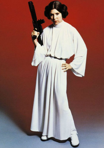 Carrie Fisher as Princess Leia in Star Wars: Episode IV - A New Hope (1977). © LucasFilm Ltd