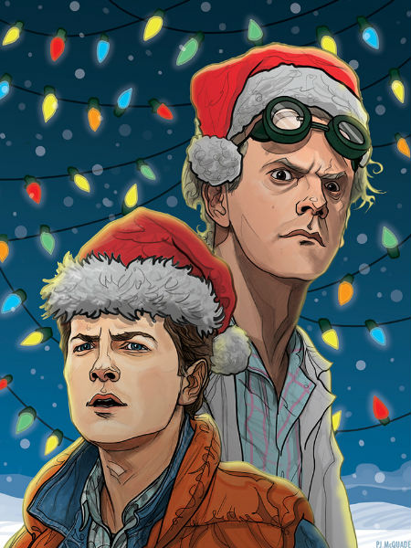 Marty and Doc from Back to the Future (artwork (c) P J McQuade)