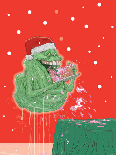 Slimer from Ghostbusters (artwork (c) P J McQuade)